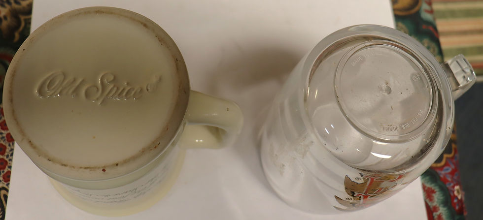 Thumbnail: 2 vintage glass mugs Old spice and Wake Forest Anheuser Busch  2000 Presidential