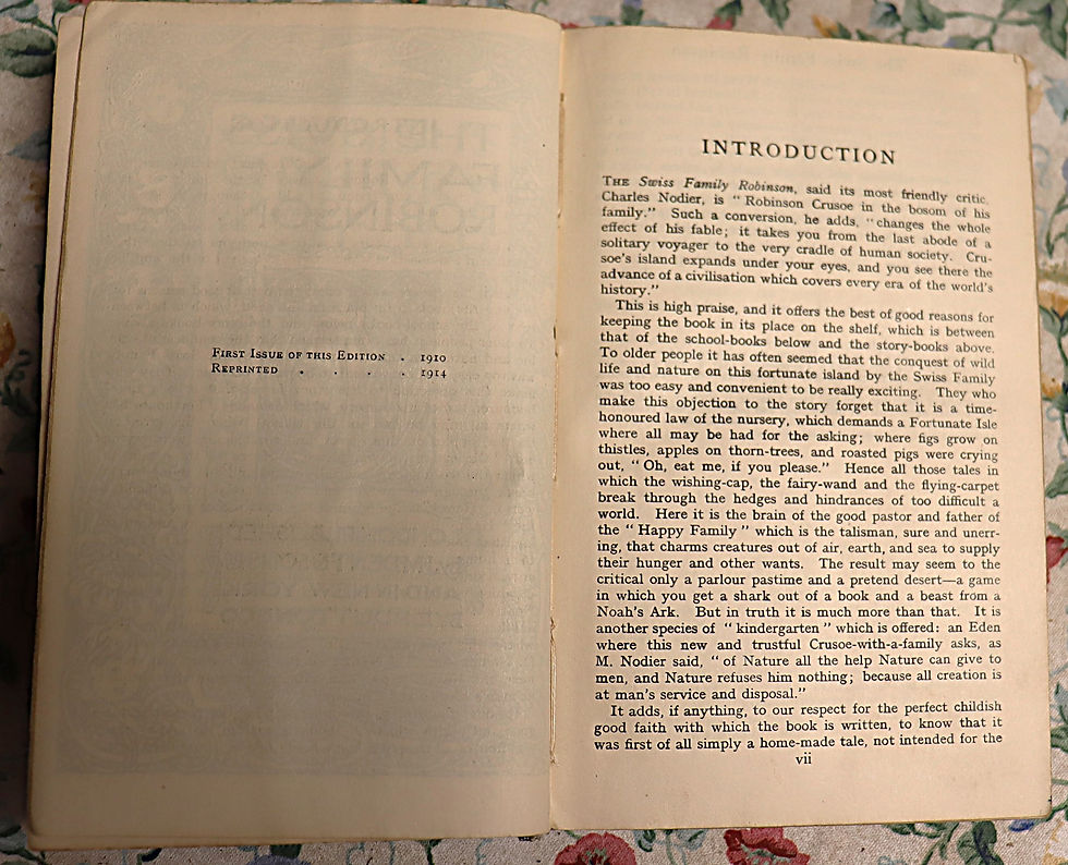Thumbnail: The Swiss  Family Robinson Everyman's Library J M Dent and Sons E P Dutton 1914