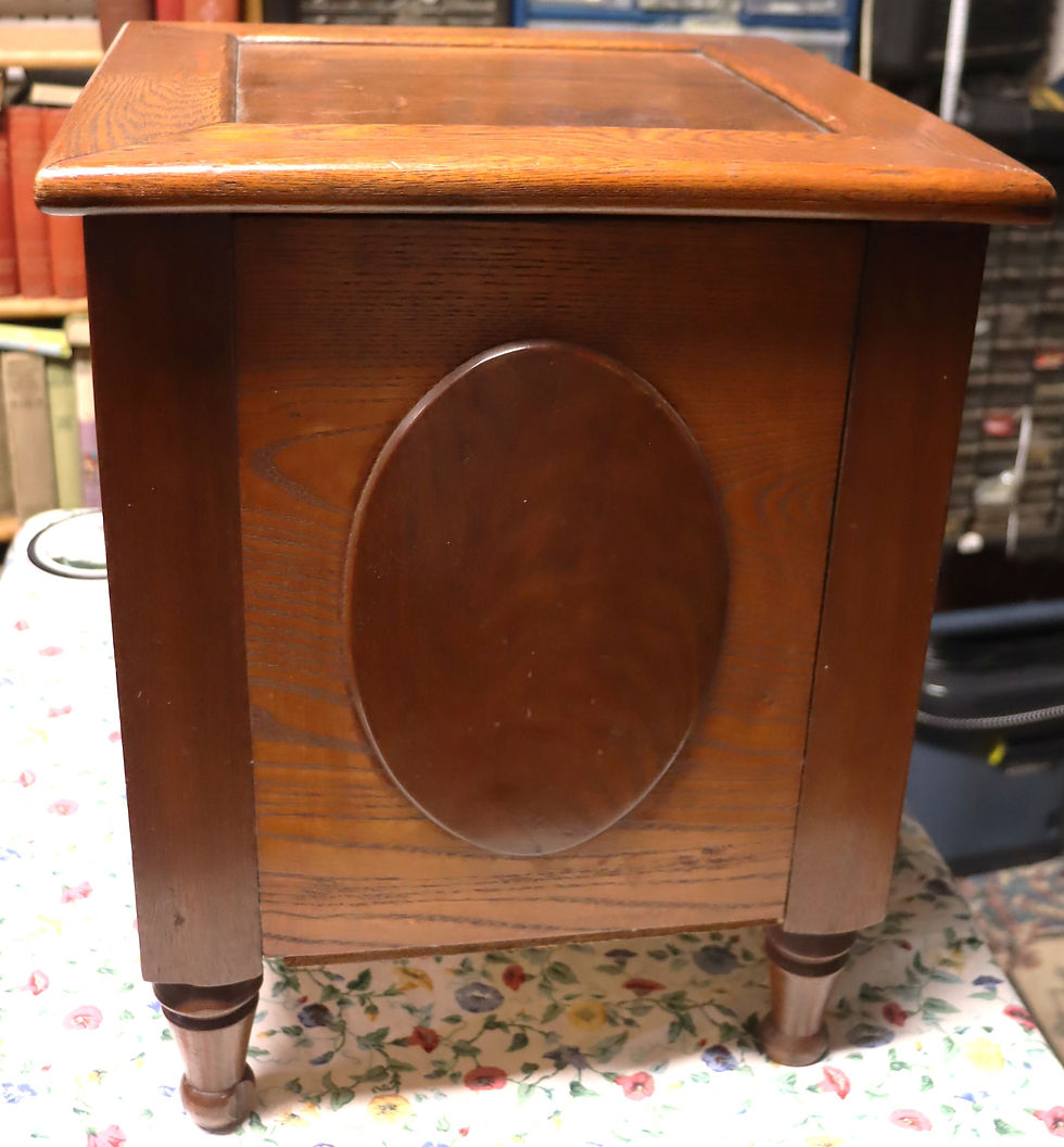 Thumbnail: Vintage all wood Potty 13 by 13 by 16 inches Oak ,Pine and  Mahogany