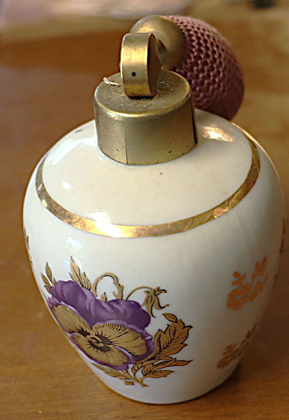 Thumbnail: Vintage Porcelain Perfume Atomizer with floral design made in Bavaria Western Ge