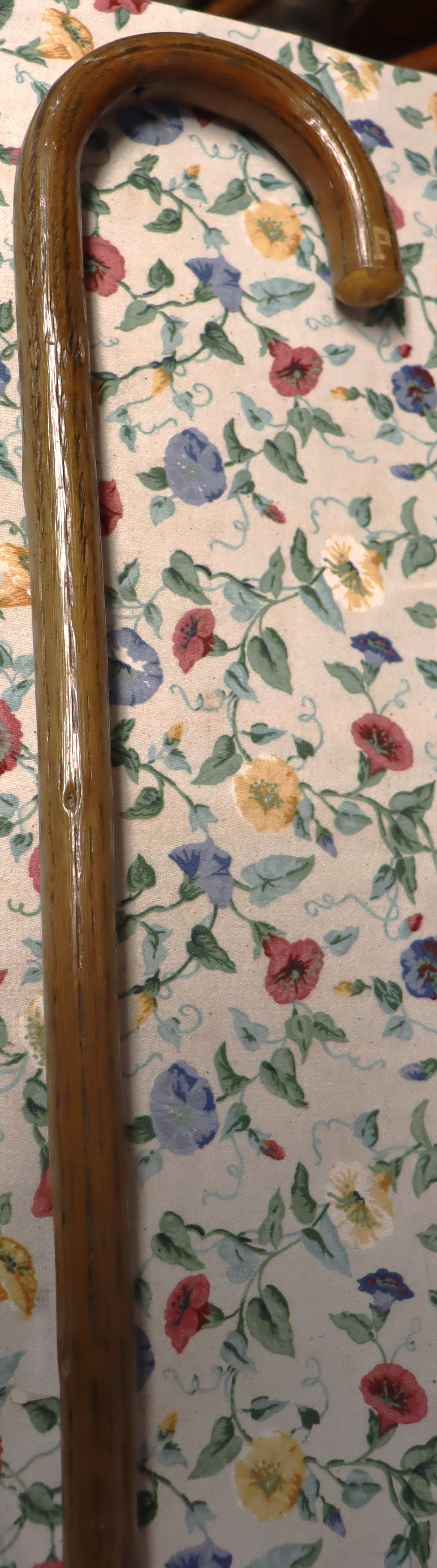 Thumbnail: Walking cane with brass tip 34 inches tall.