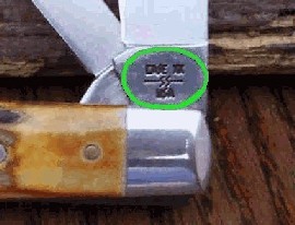 Vintage Case knife idenifacation chart