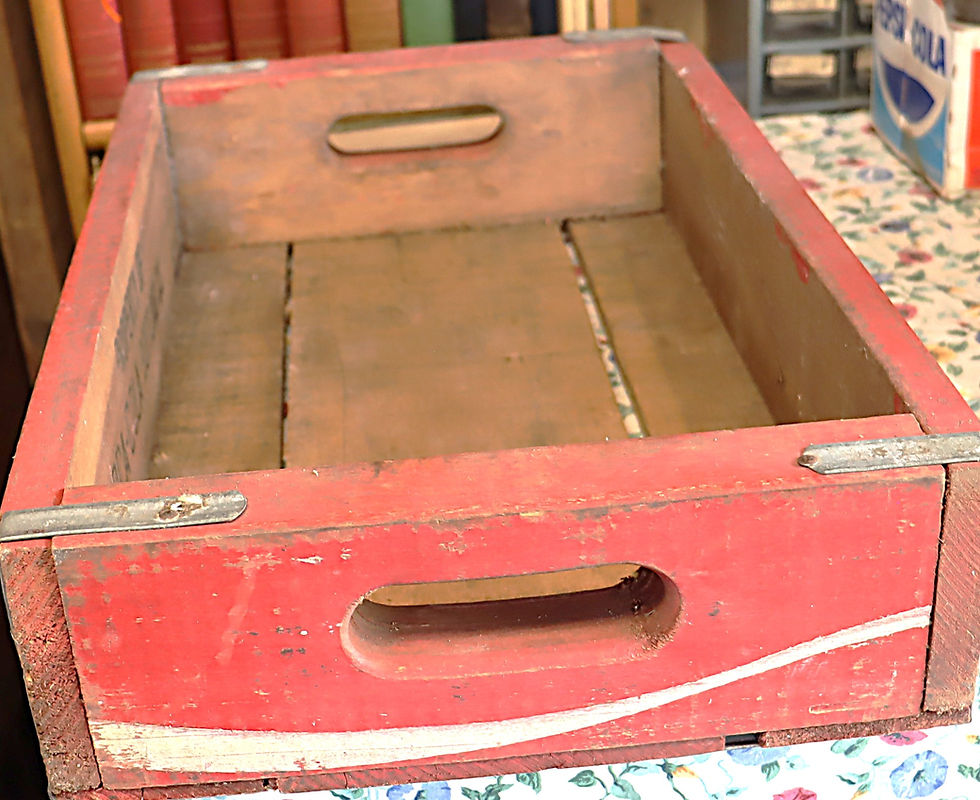 Thumbnail: Vintage Coke wood crat from the late 60s or 70s red and white 18 by 12 by 4 inch