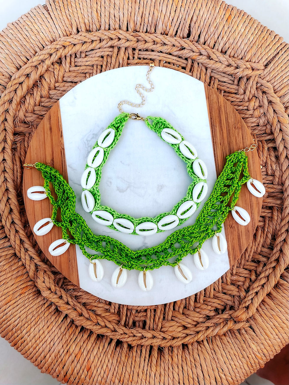 Miniatura: CONJUNTO CHOKERS CROCHE - VERDE