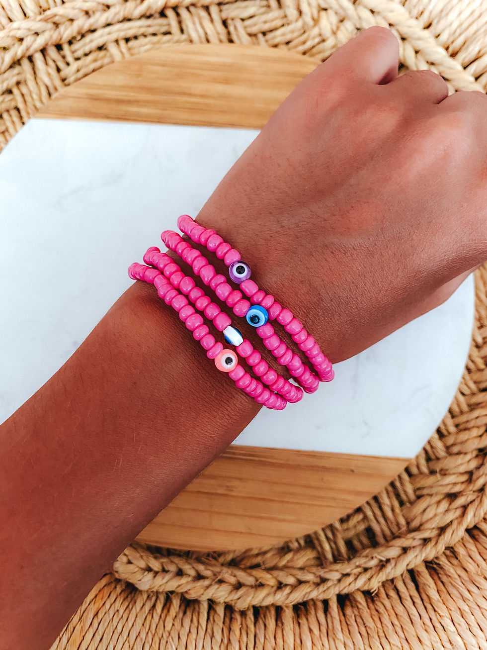 Miniatura: KIT PULSEIRAS MICANGAS PINK + MINI OLHO GREGO