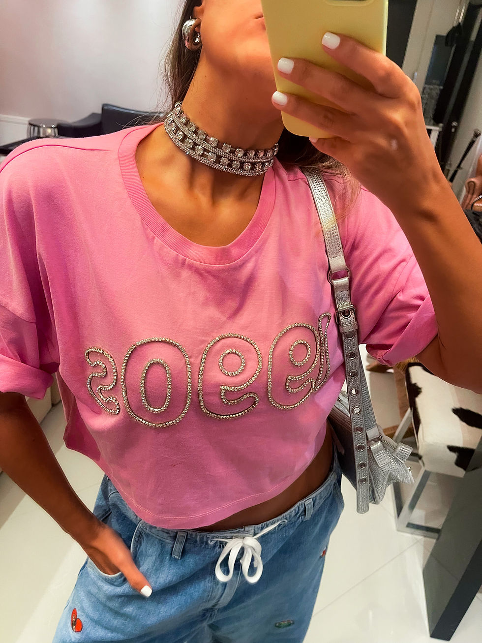 Miniatura: CHOKER BRILHOS PRATEADA
