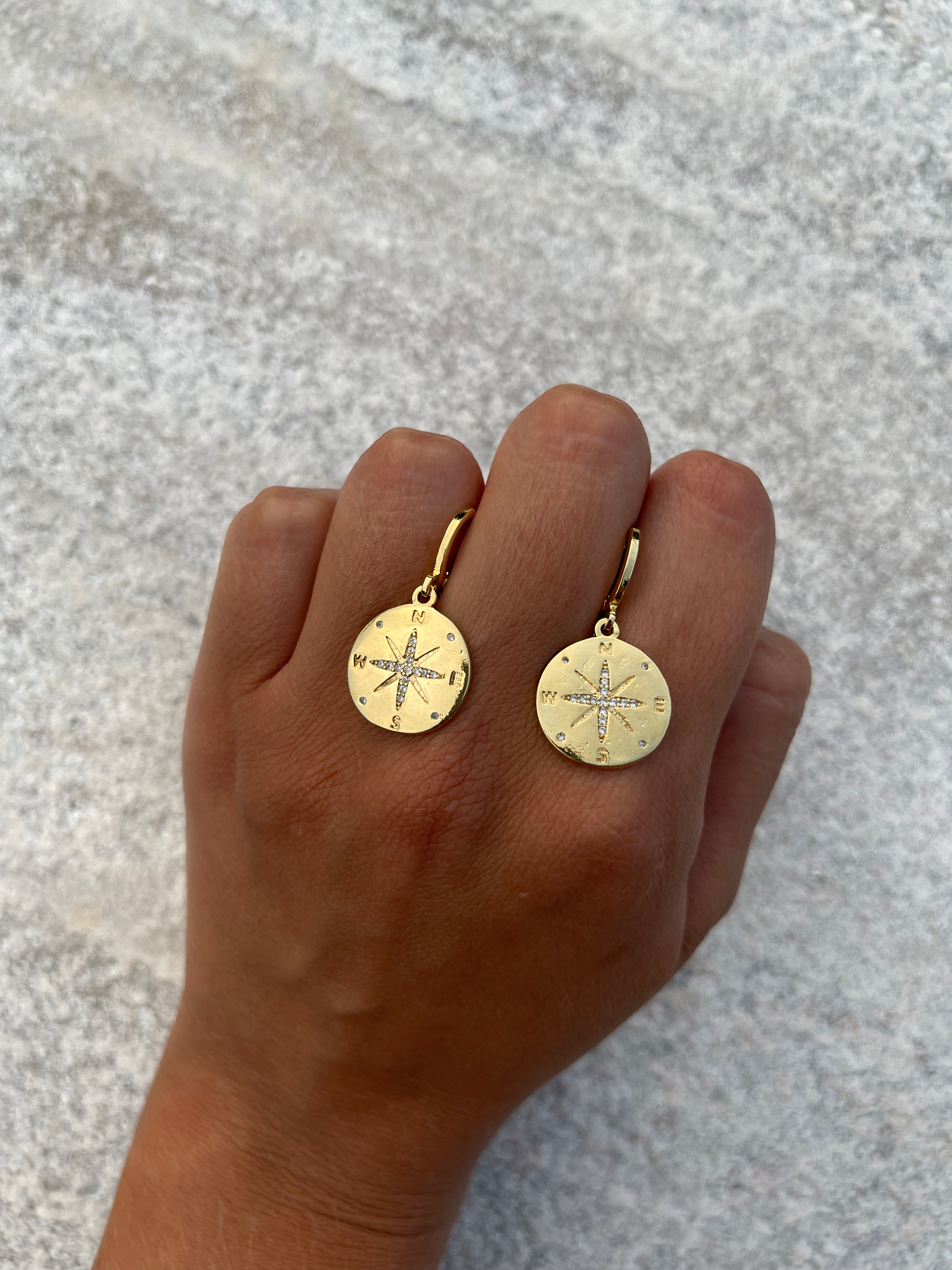 MINI ARGOLA BUSSOLA OURO 18K