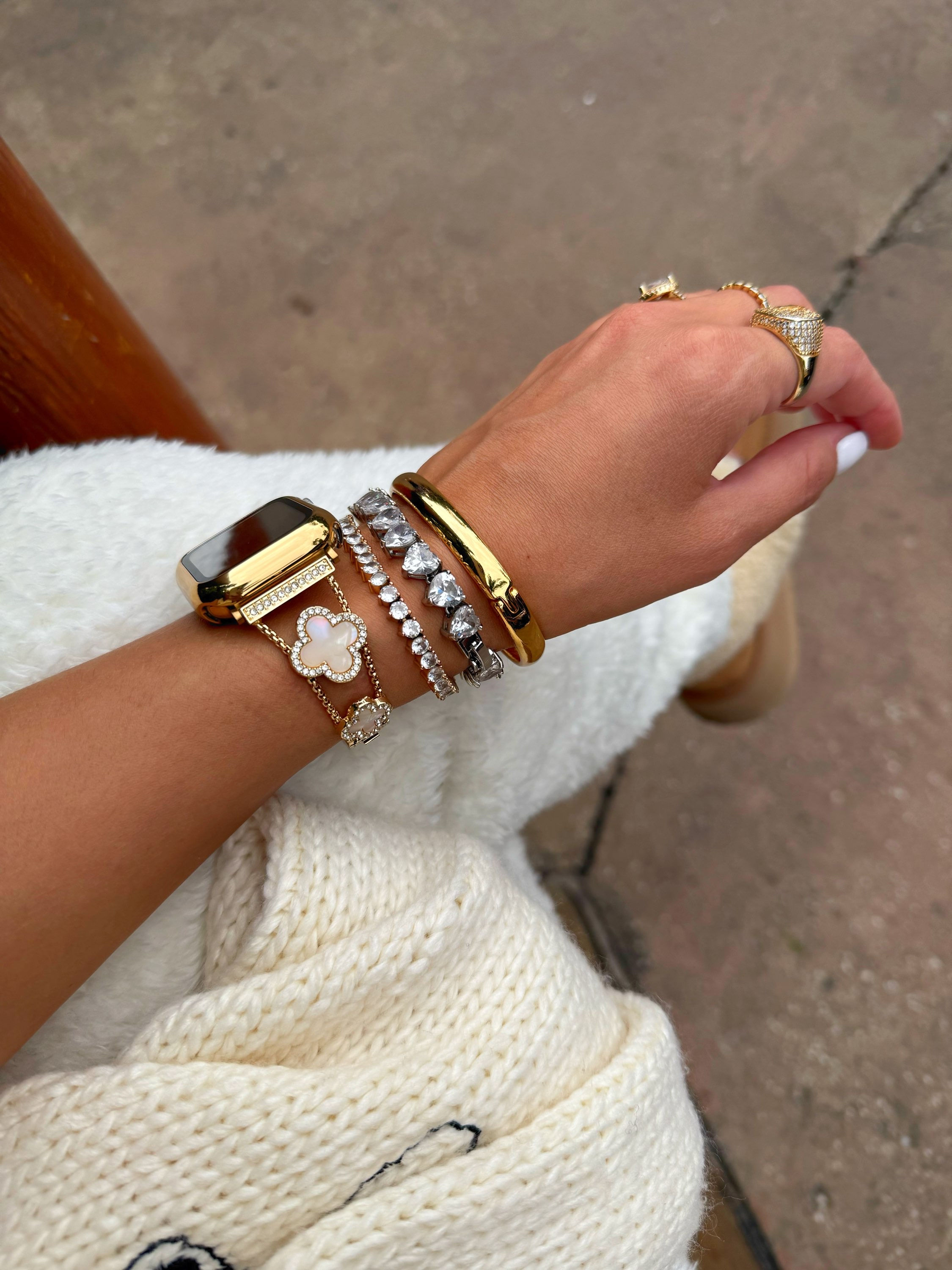 PULSEIRA ALPES + CAPINHA DOURADA APPLE WATCH 38MM