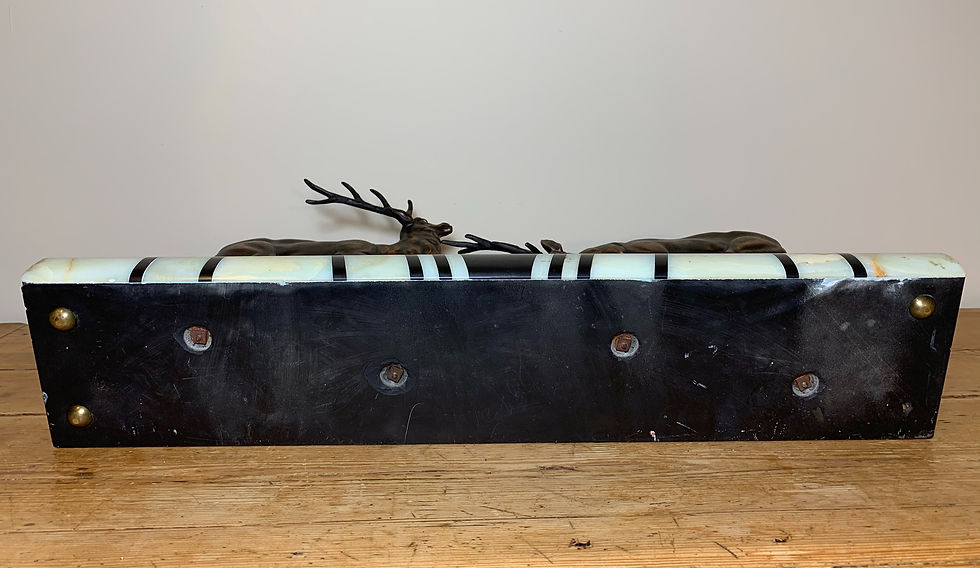 Thumbnail: Limousin spelter stags on a marble base
