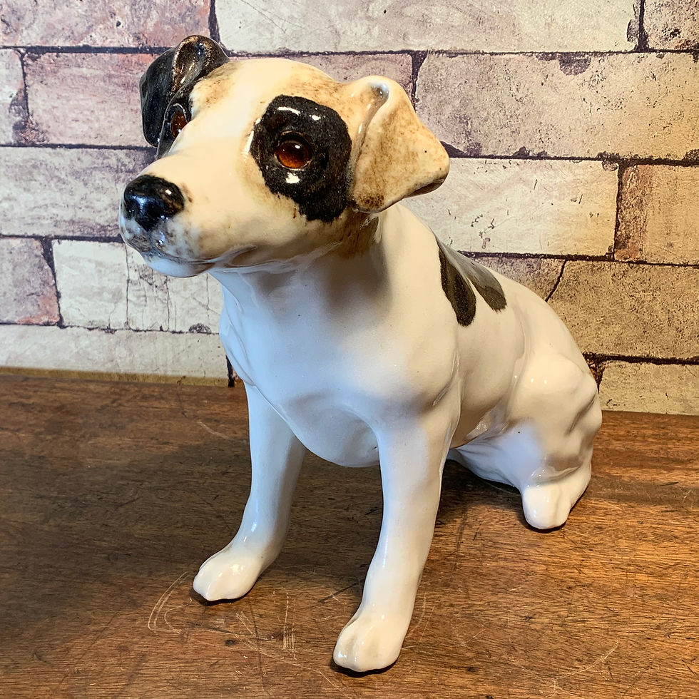 Thumbnail: Jenny Winstanley Dog, Terrier Jack Russel dog, with Glass Eyes, Signed