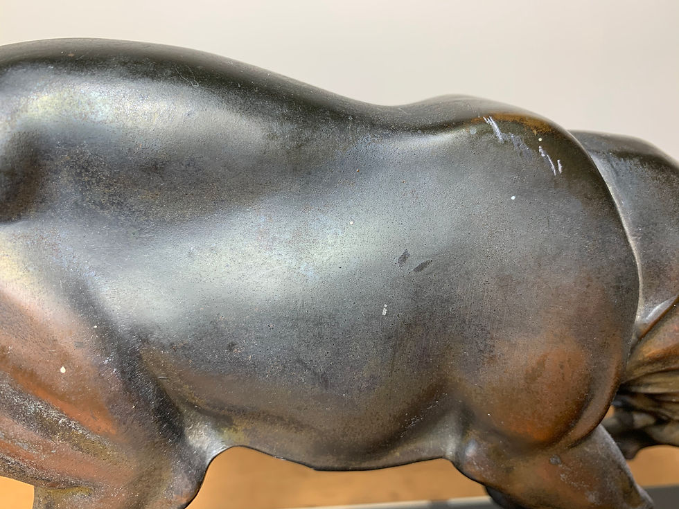 Thumbnail: Limousin spelter stags on a marble base