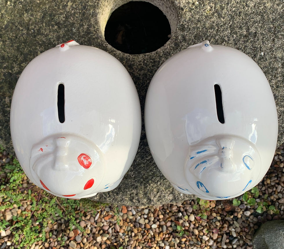 Thumbnail: Pair of 1950's Ceramic Piggy Banks, Money Boxes