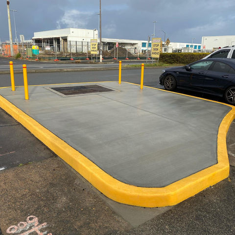 kerb and gutter and footpath