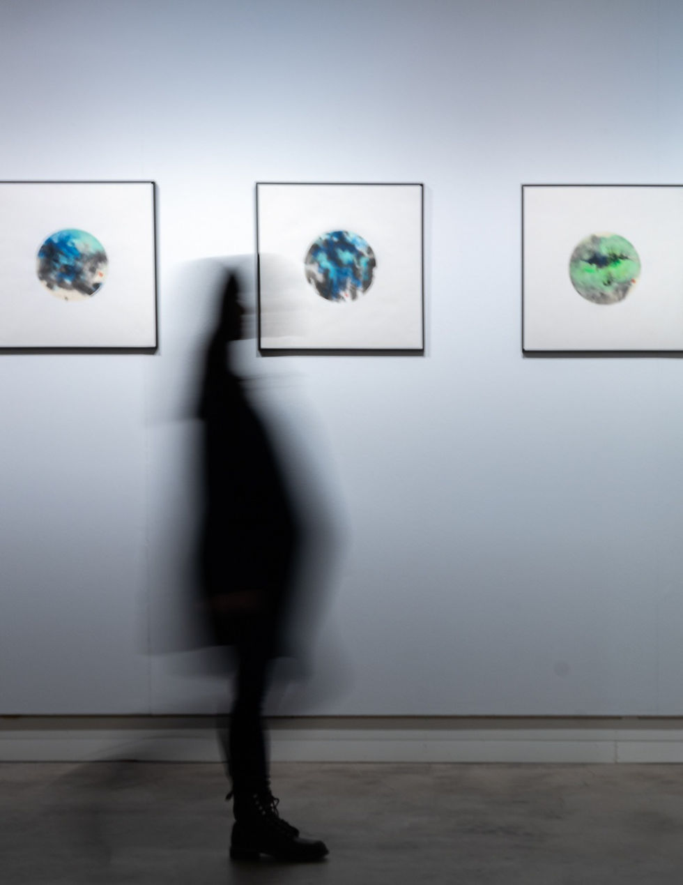 Thumbnail: Chinese painting with Abstract ink wash skills and elegantly framed in a circle shapes.