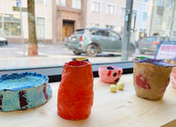 Cup and bowl shapes sculpture