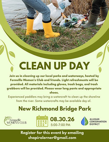 Join us for Clean-Up Day at the New Richmond Bridge Park on August 30th at 5pm. Register here: shapirolerner@gmail.com