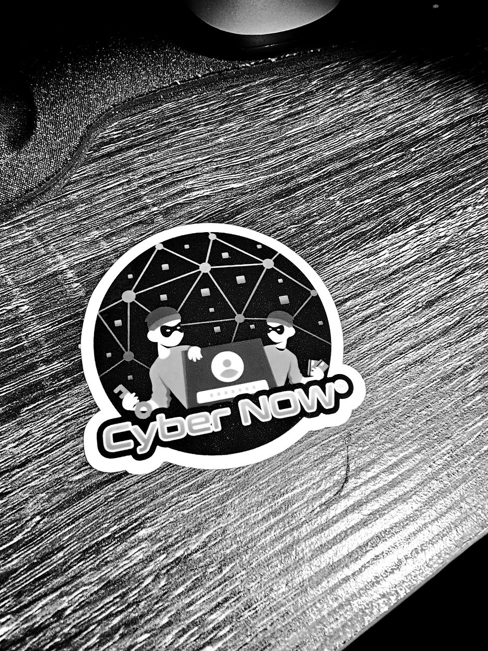 Cyber NOW Cybersecurity Sticker SOC Analyst Gifts Black and White