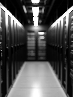 a modern server room shocasing cybersecurity technology