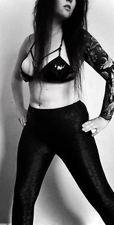 Leather pants vinyl bra tattooed Gemma Rose Escort Wellington New Zealand