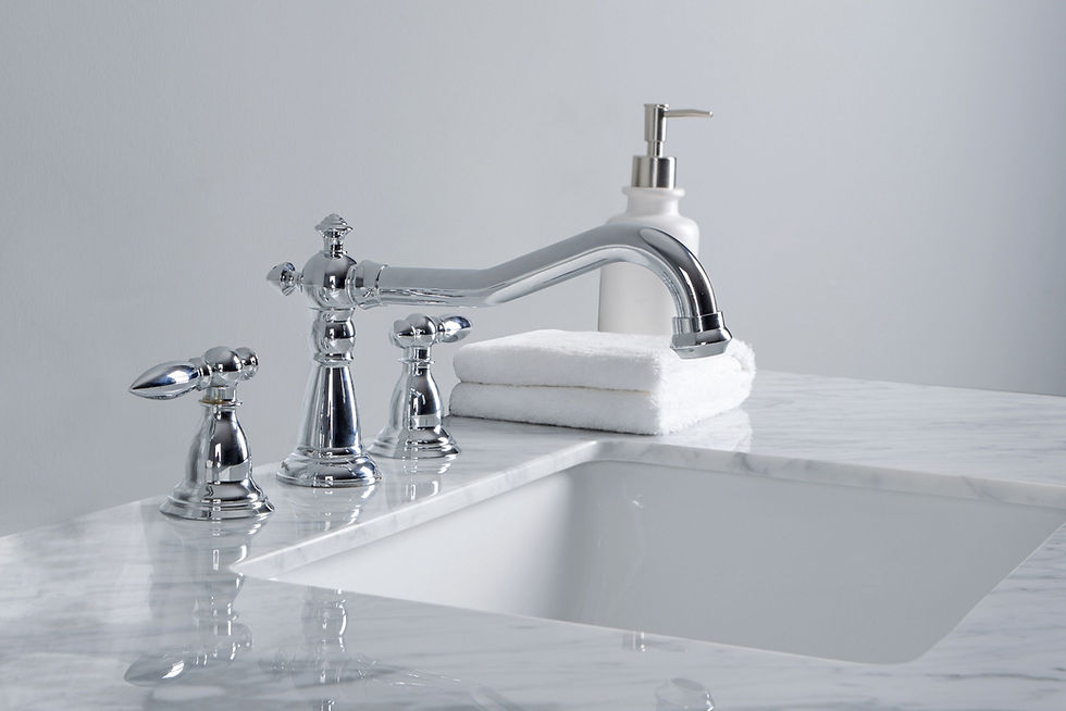 Thumbnail: Genevieve 48" White Single Vanity & Shutter Double Doors Single Sink