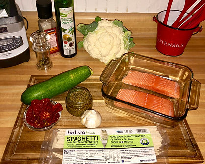 Cauliflower Salmon Alfredo Ingredients