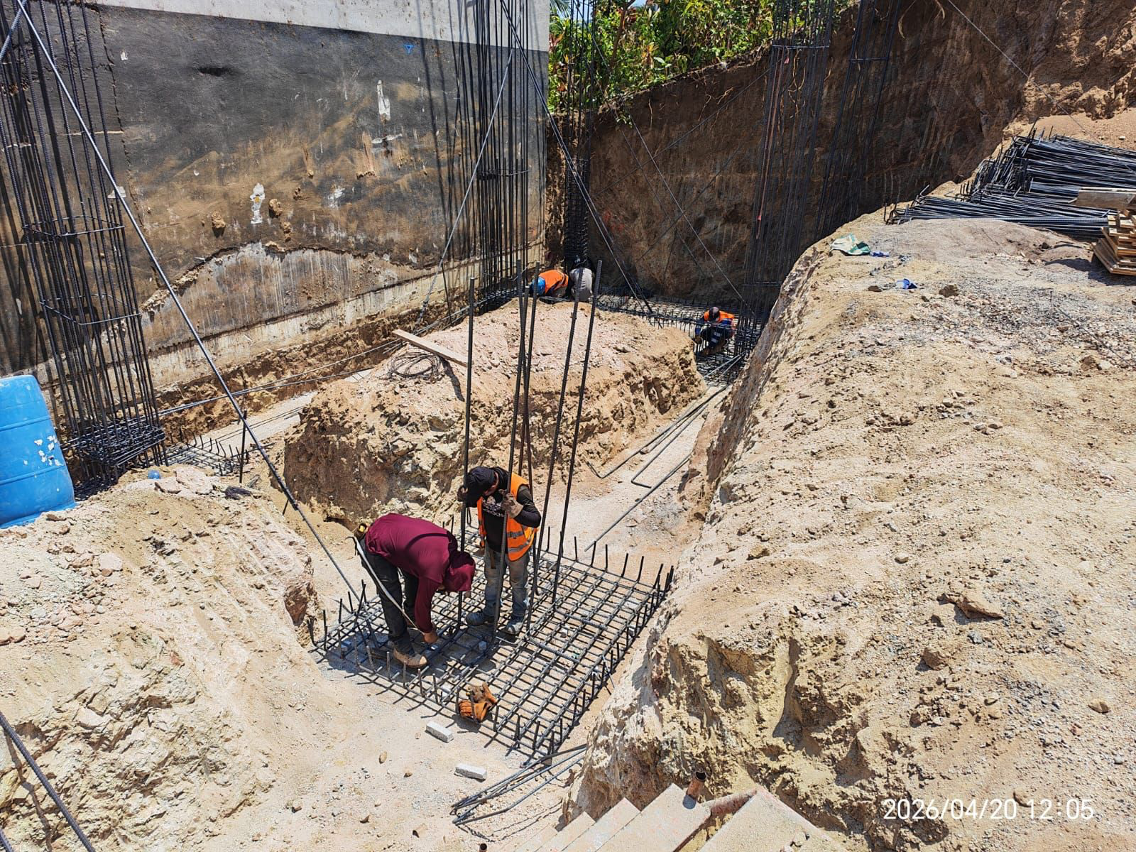 Footing and foundation reinforcement at NAYARI in April