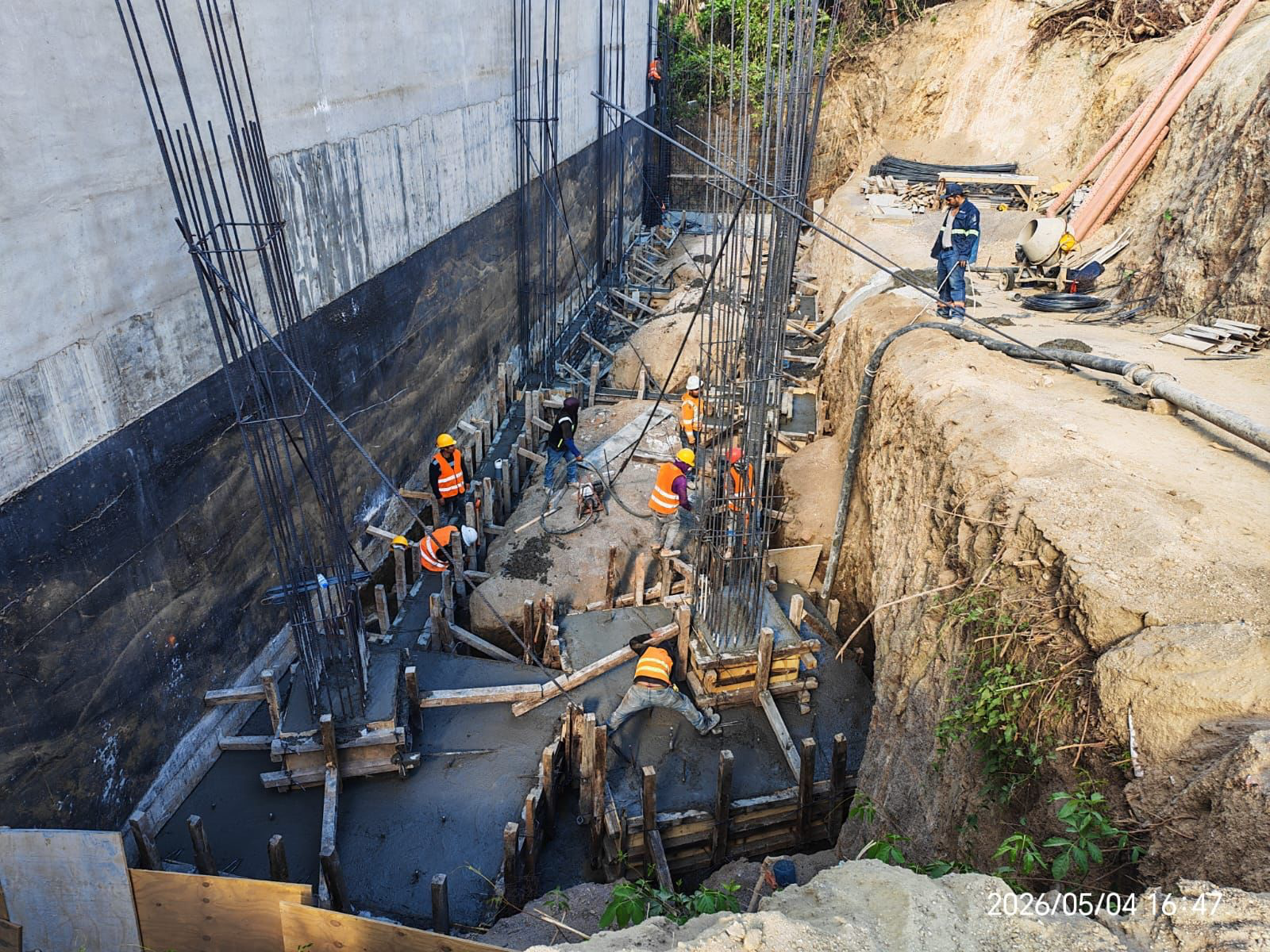 Foundation pours and column starters at NAYARI in May
