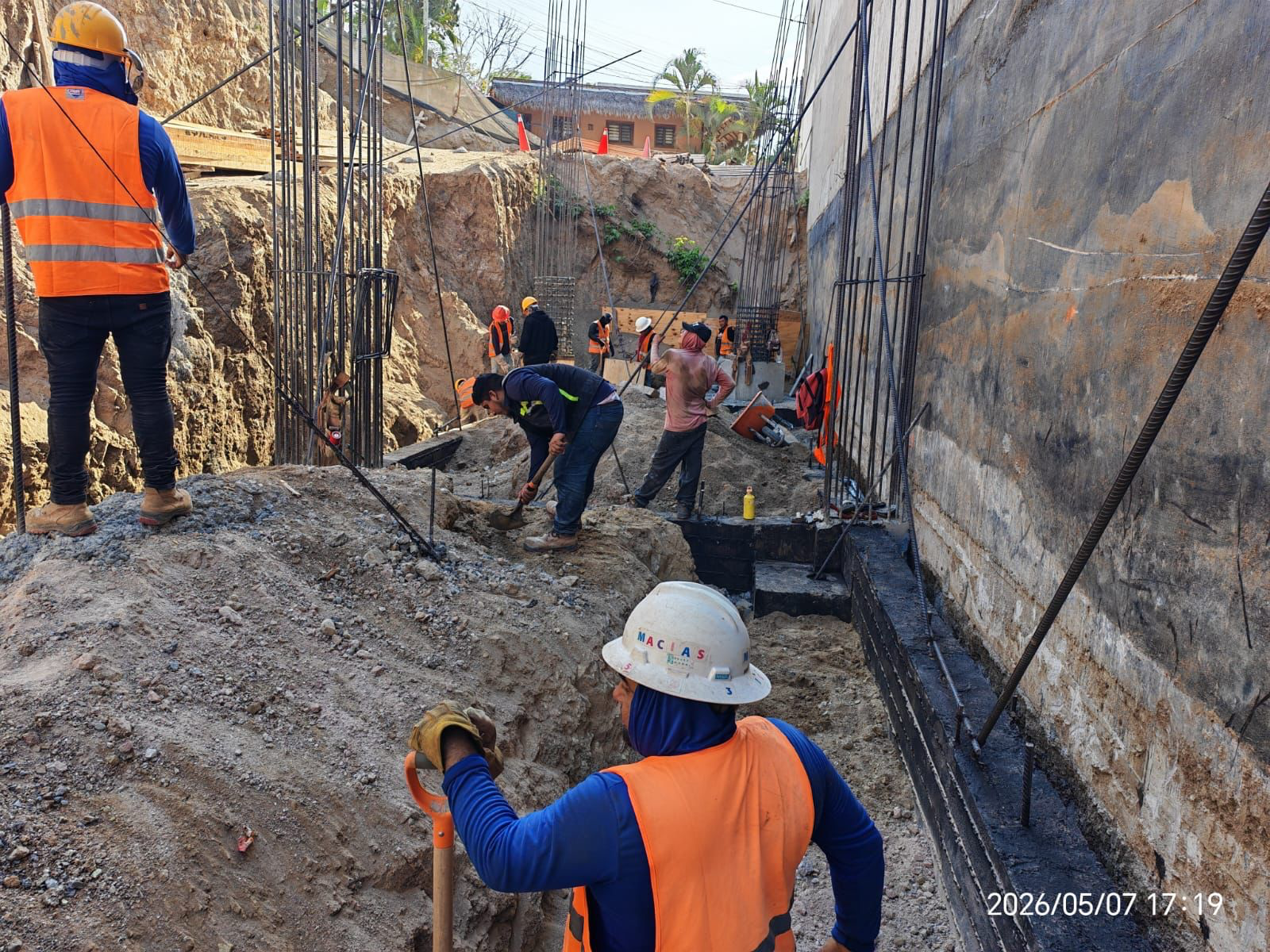 Excavation and preparation between foundation elements at NAYARI in May