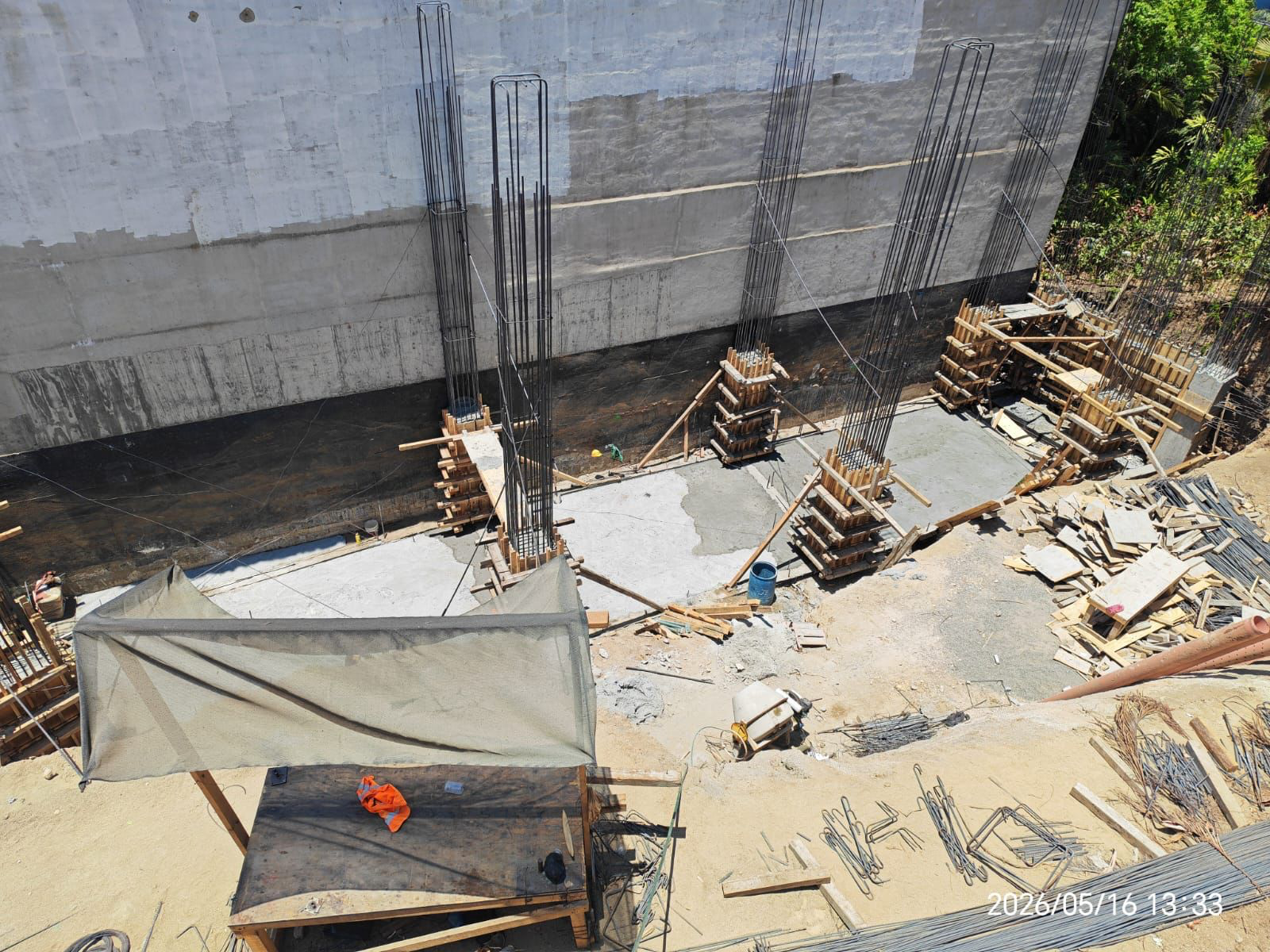 Foundation pedestals and vertical starters at NAYARI in May