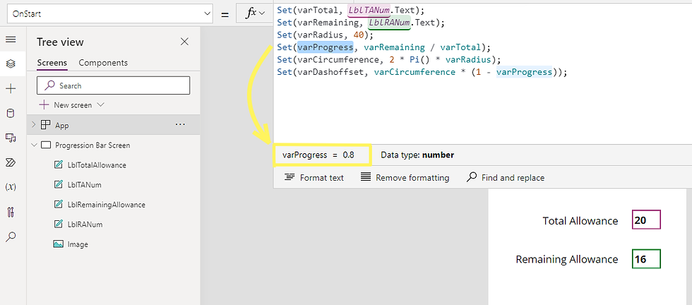 Showing how highlighting a variable in the OnStart can help developers