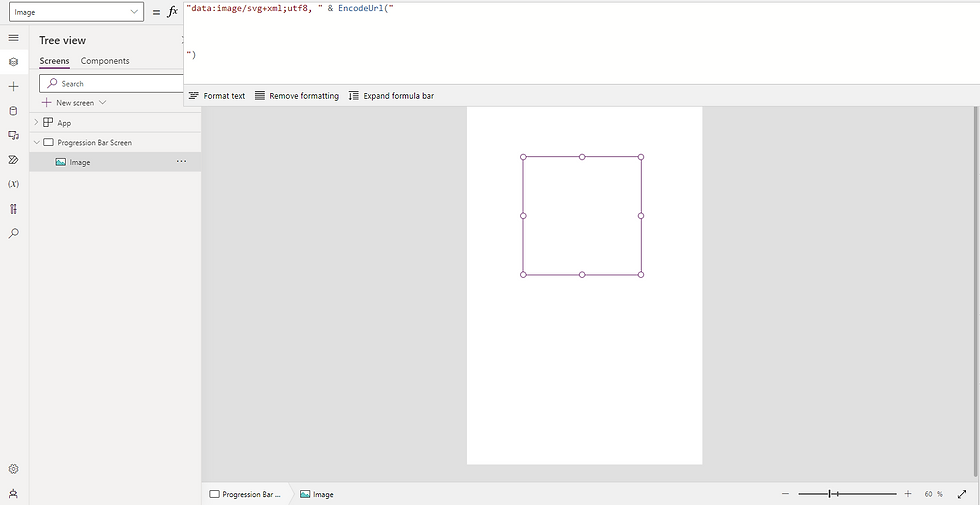 Power Apps Studio, adding an image control to the screen