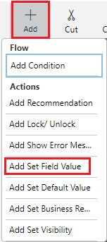 Adding a new set field value step