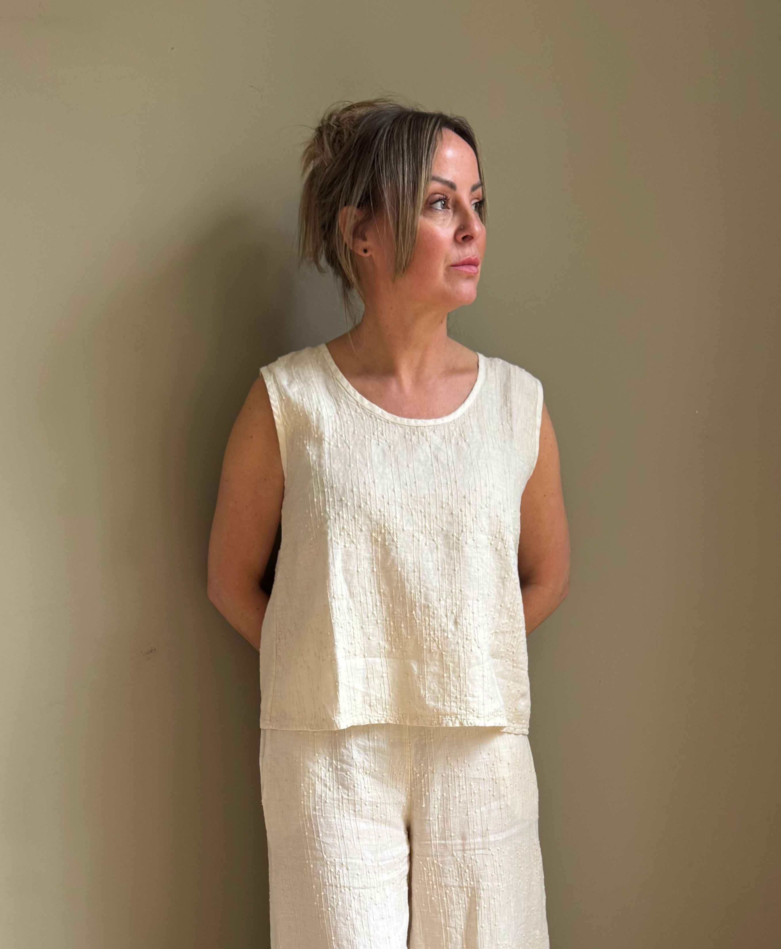 Blueberry Linen Top