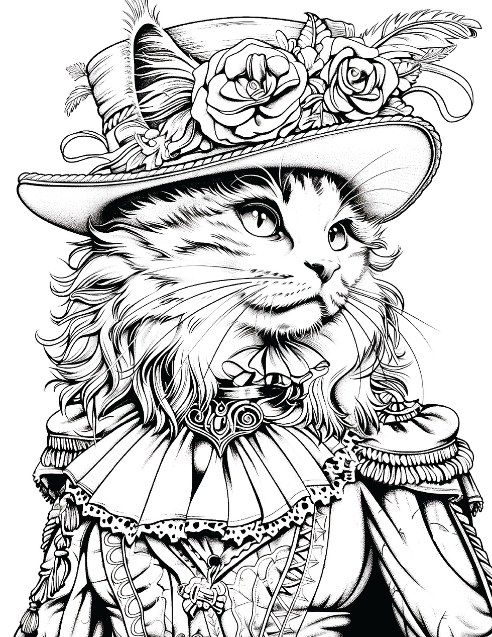 Thumbnail: Fashionable Felines Adult Coloring Book Journal
