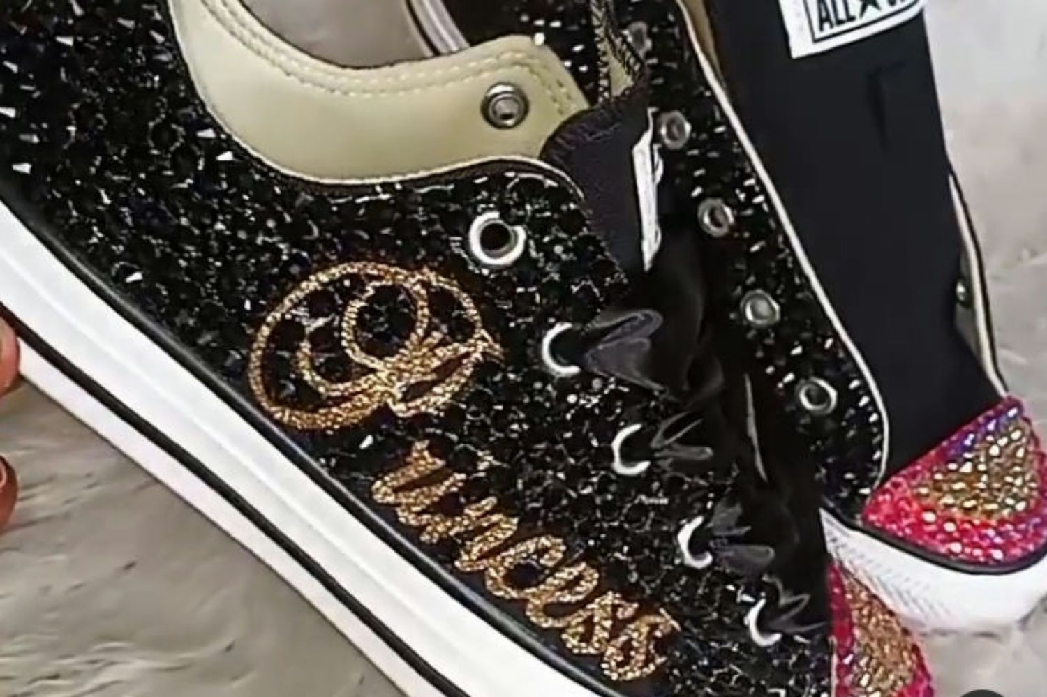 Custom crystal low top Chuck Taylors