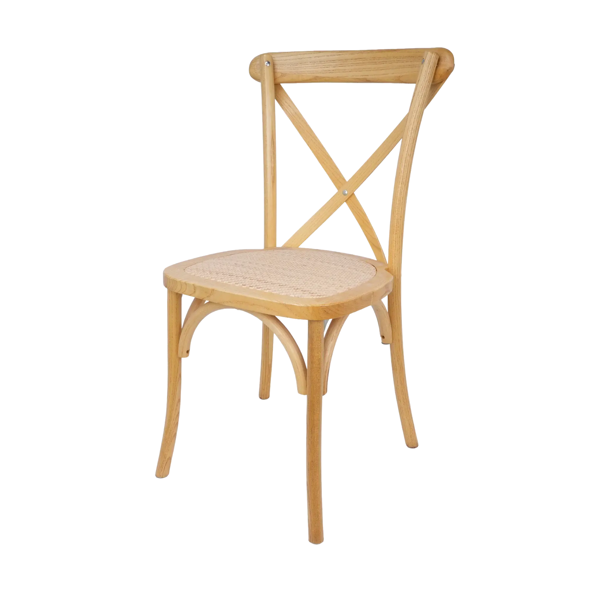 Natural Wooden Crossback Chair with Woven Seat