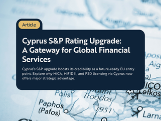 Cyprus map with Pnyx Hill logo explaining about Cyprus S&P rating upgrade
