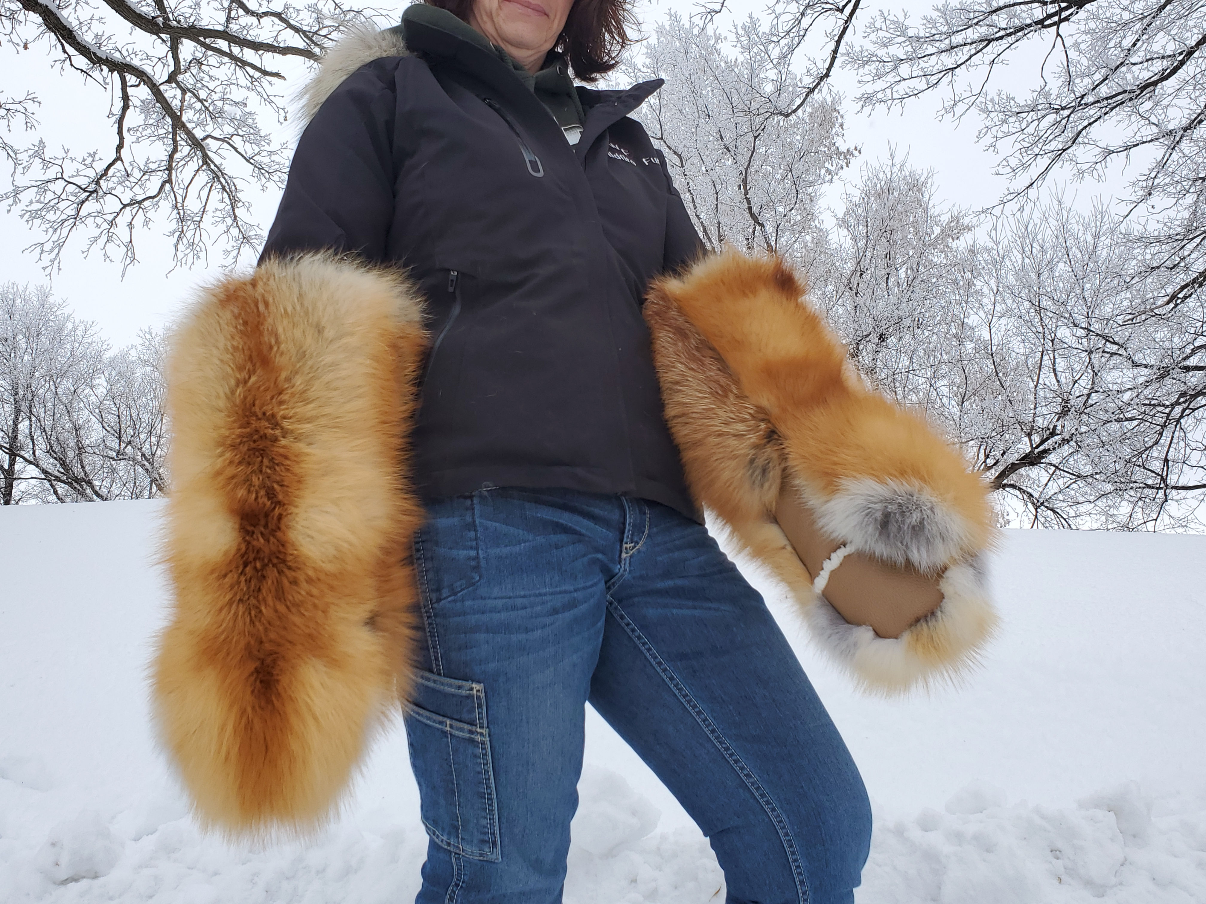 Red Fox gauntlets with flip open fingers