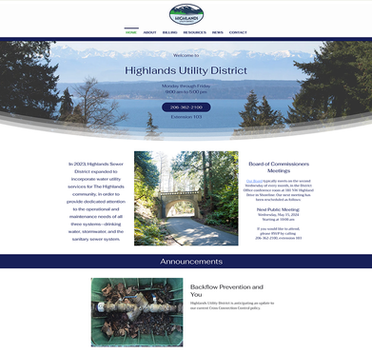 Website for Highlands Utility District