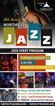 Event Program for the North City Jazz Walk in Shoreline, WA