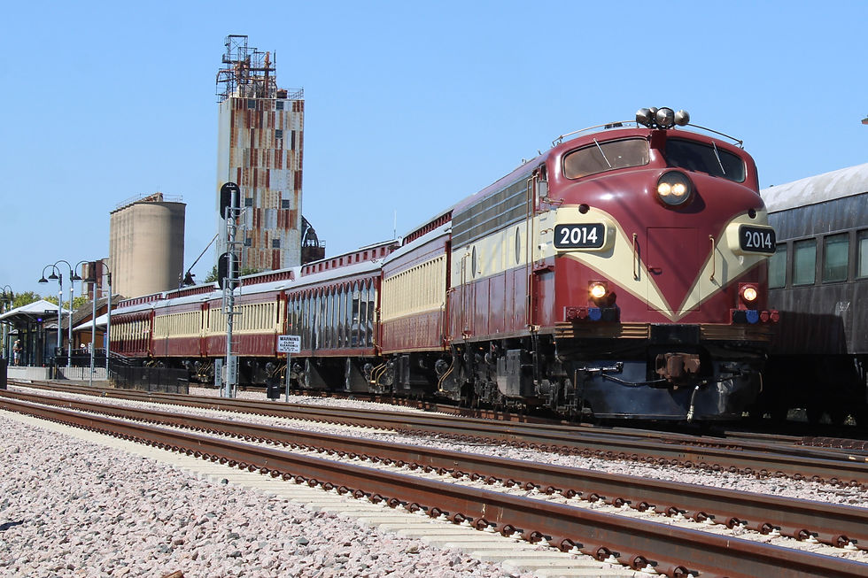 Grapevine Vintage Railroad locomotive No. 2014 departs Grapevine, TX for its 12PM run on September 25, 2021. Credit: Andrew Aguilar