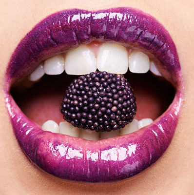 Purple Lips Close-Up