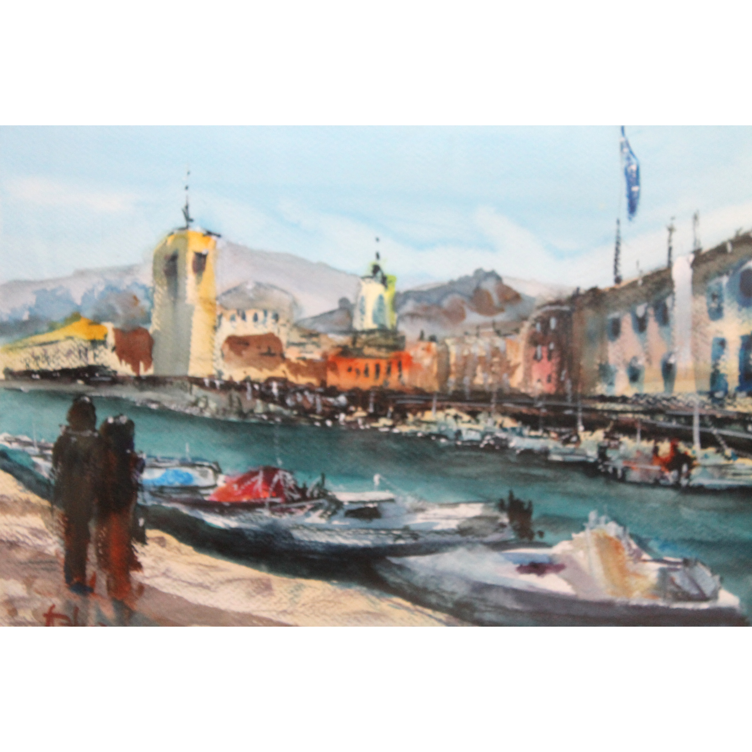 Hydra Island, Greece 11x15 Watercolor (Original Painting)