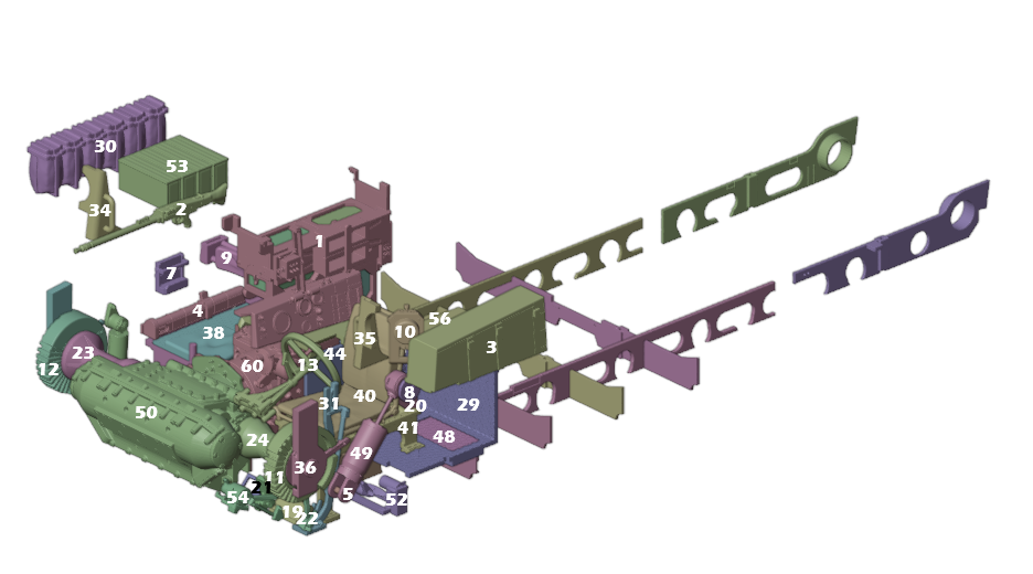 Hull interior front left view