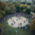 Arial View of alot of fathers at a big park with alot of kids playing .jpg