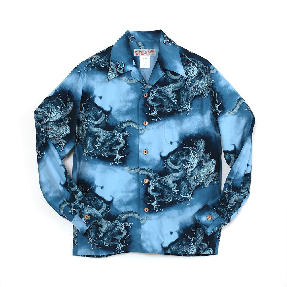 HK-19014 L /長袖  龍   ( LONG SLEEVE DRAGON )  BLUE