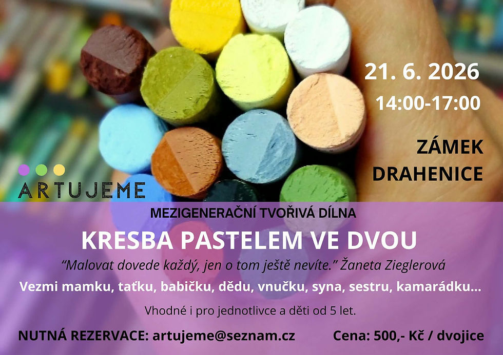 Kresba pastelem ve dvou