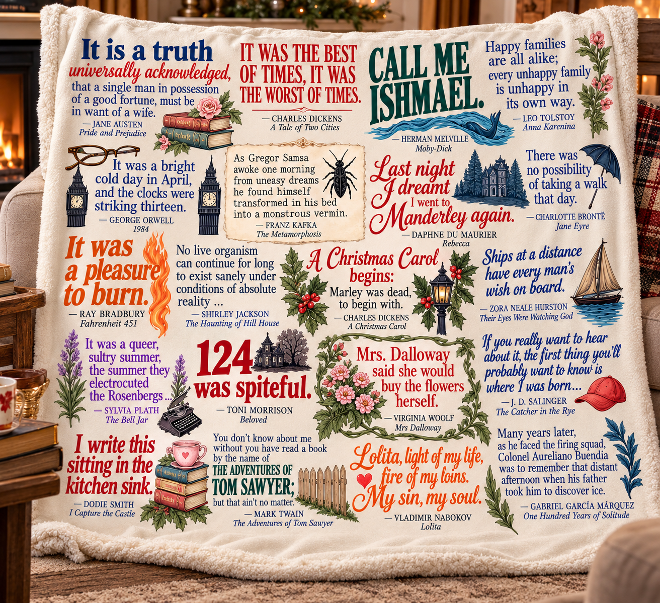 The Great First Lines Literary Blanket