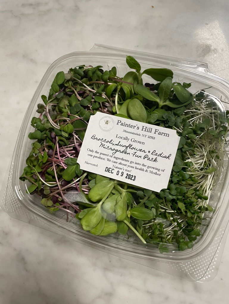 small pack of microgreens