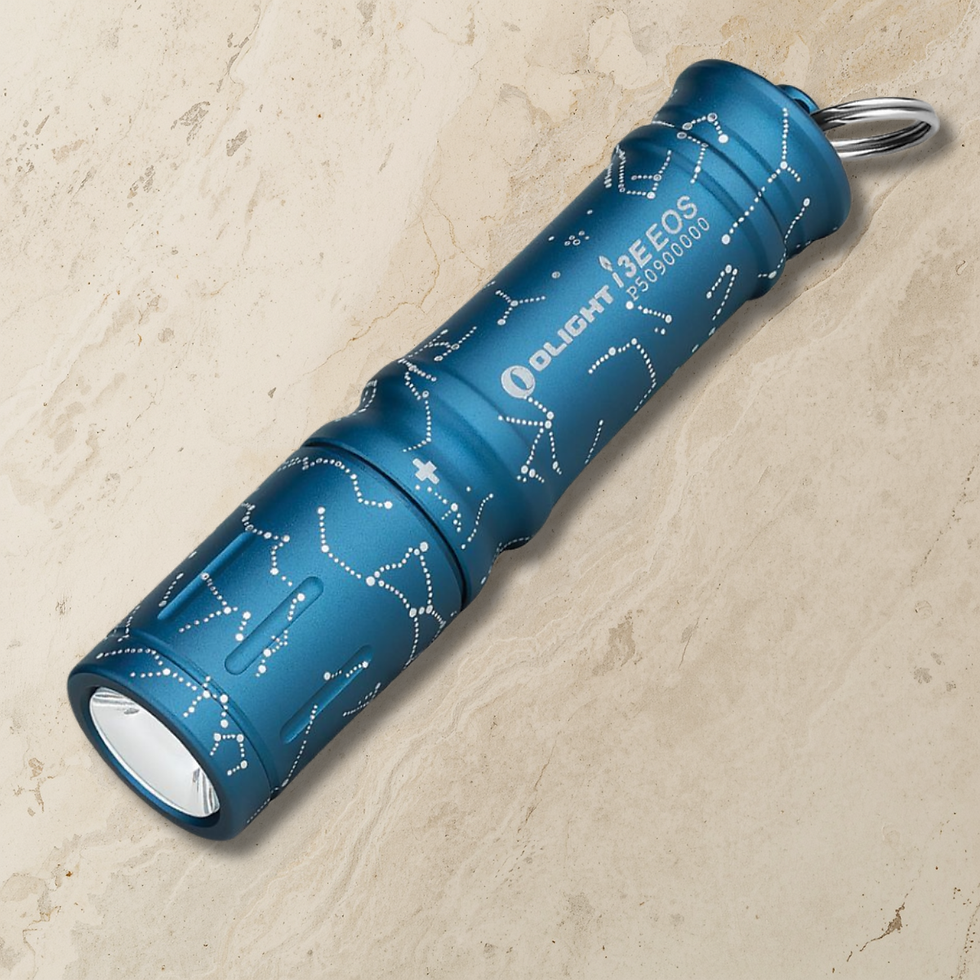 Astral Cobalt Olight i3E EOS 90-lumen aluminum keychain flashlight